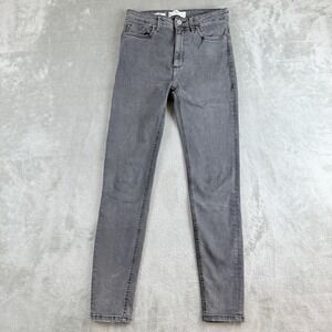 Mango MNG Jeans Womens 27x29 Black Faded Denim Noa Skinny High Waisted Stretchy